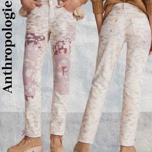 Anthropologie Lavender and Cream Denim Jeans Size 29.